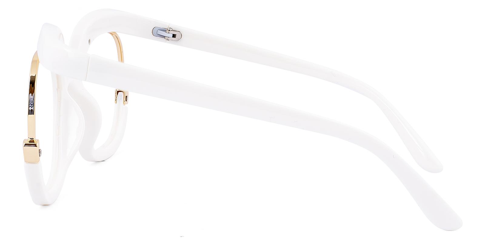 Logoate White Plastic Eyeglasses , UniversalBridgeFit Frames from ABBE Glasses