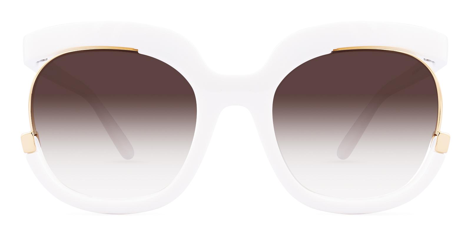 Elseit White Plastic Sunglasses , UniversalBridgeFit Frames from ABBE Glasses