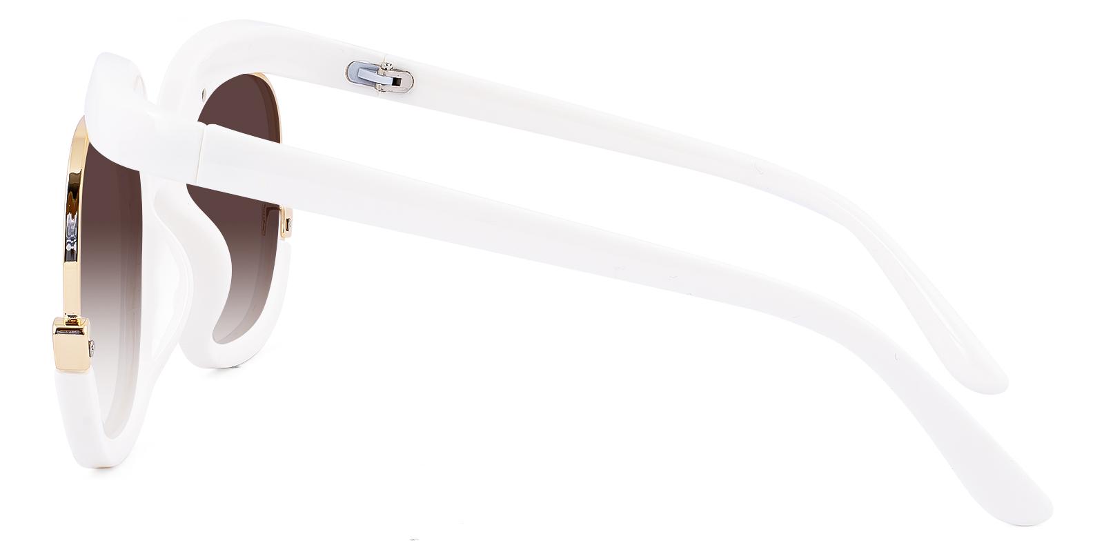Elseit White Plastic Sunglasses , UniversalBridgeFit Frames from ABBE Glasses