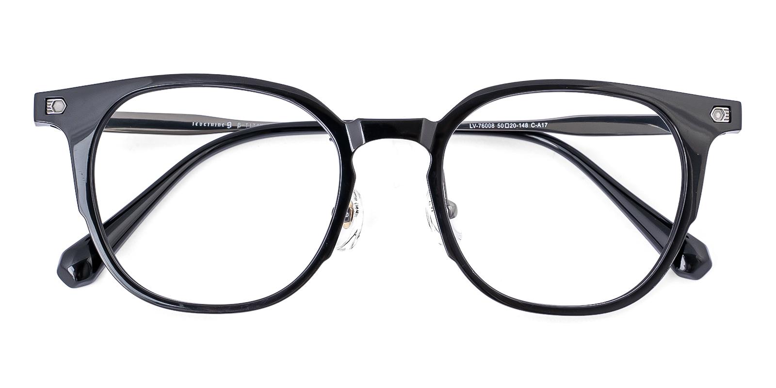 Angsist Black Acetate , Titanium Eyeglasses , NosePads Frames from ABBE Glasses