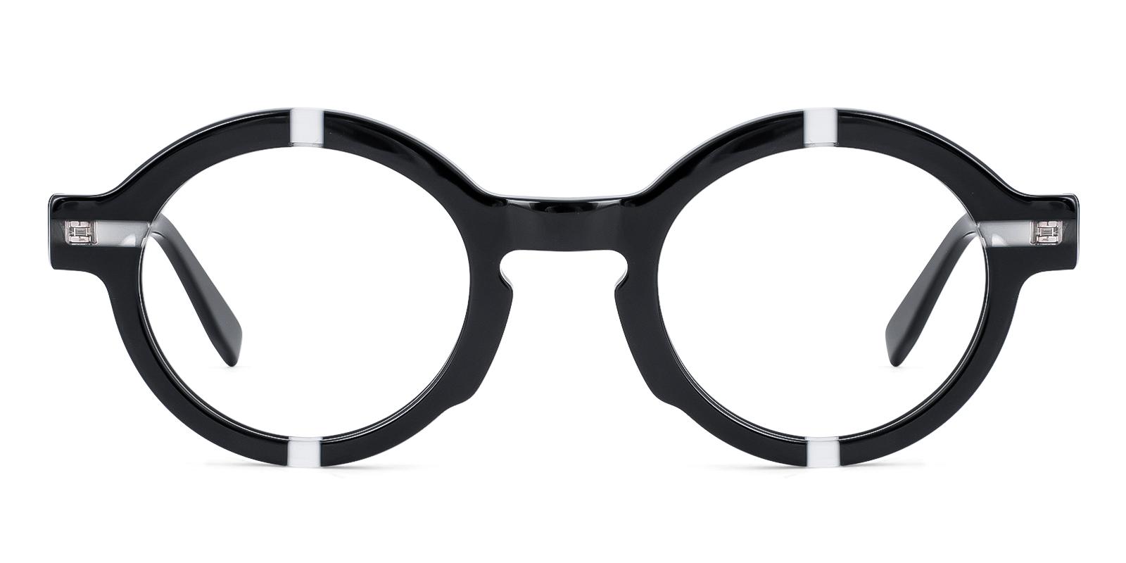Bellator Black Acetate Eyeglasses , SpringHinges , UniversalBridgeFit Frames from ABBE Glasses