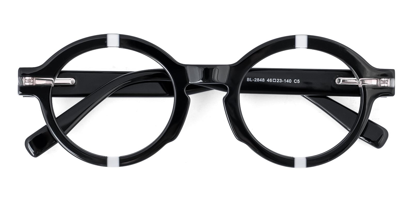 Bellator Black Acetate Eyeglasses , SpringHinges , UniversalBridgeFit Frames from ABBE Glasses