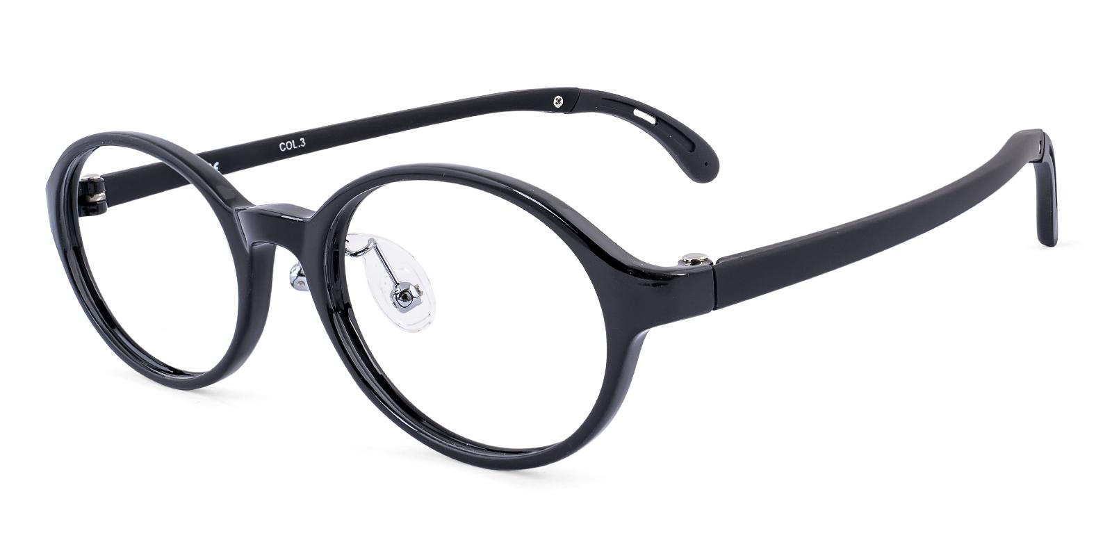 Kids-Tussock Black TR Eyeglasses , Lightweight , NosePads Frames from ABBE Glasses