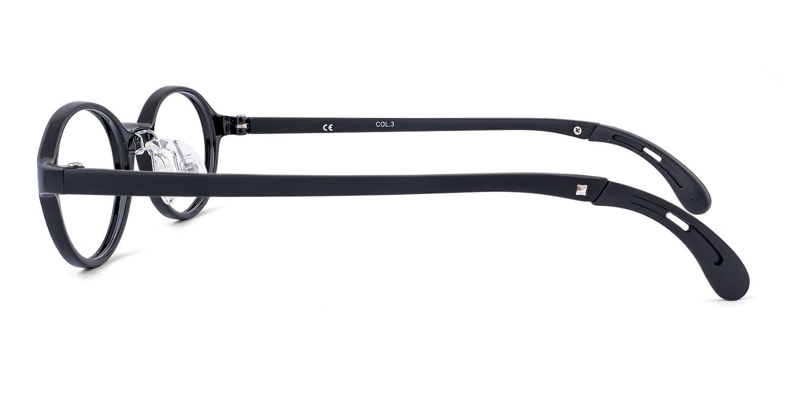 Kids-Tussock Black TR Eyeglasses , Lightweight , NosePads Frames from ABBE Glasses