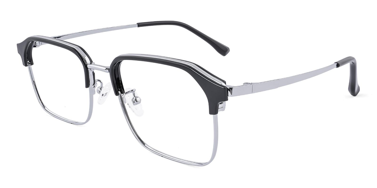 Footpad Black Acetate , Metal Eyeglasses , NosePads Frames from ABBE Glasses