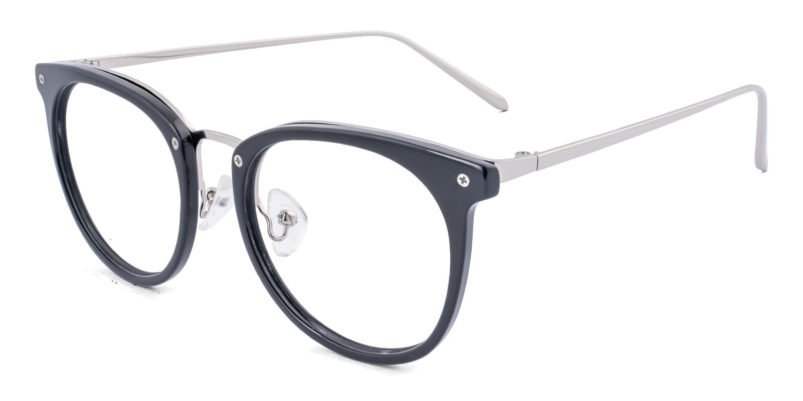Covet Black Acetate , Metal Eyeglasses , NosePads Frames from ABBE Glasses