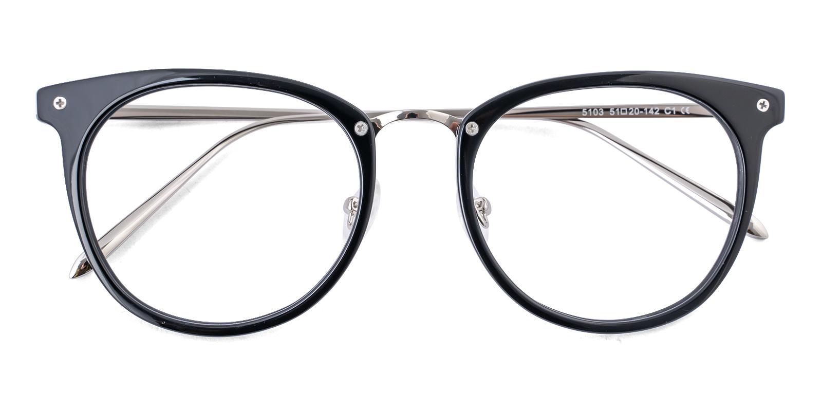 Covet Black Acetate , Metal Eyeglasses , NosePads Frames from ABBE Glasses