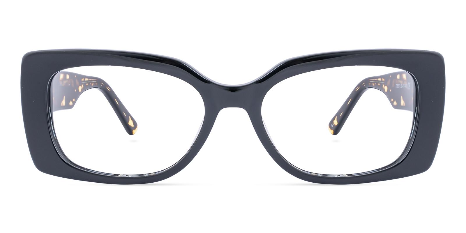Gorcrow Black Acetate Eyeglasses , SpringHinges , UniversalBridgeFit Frames from ABBE Glasses