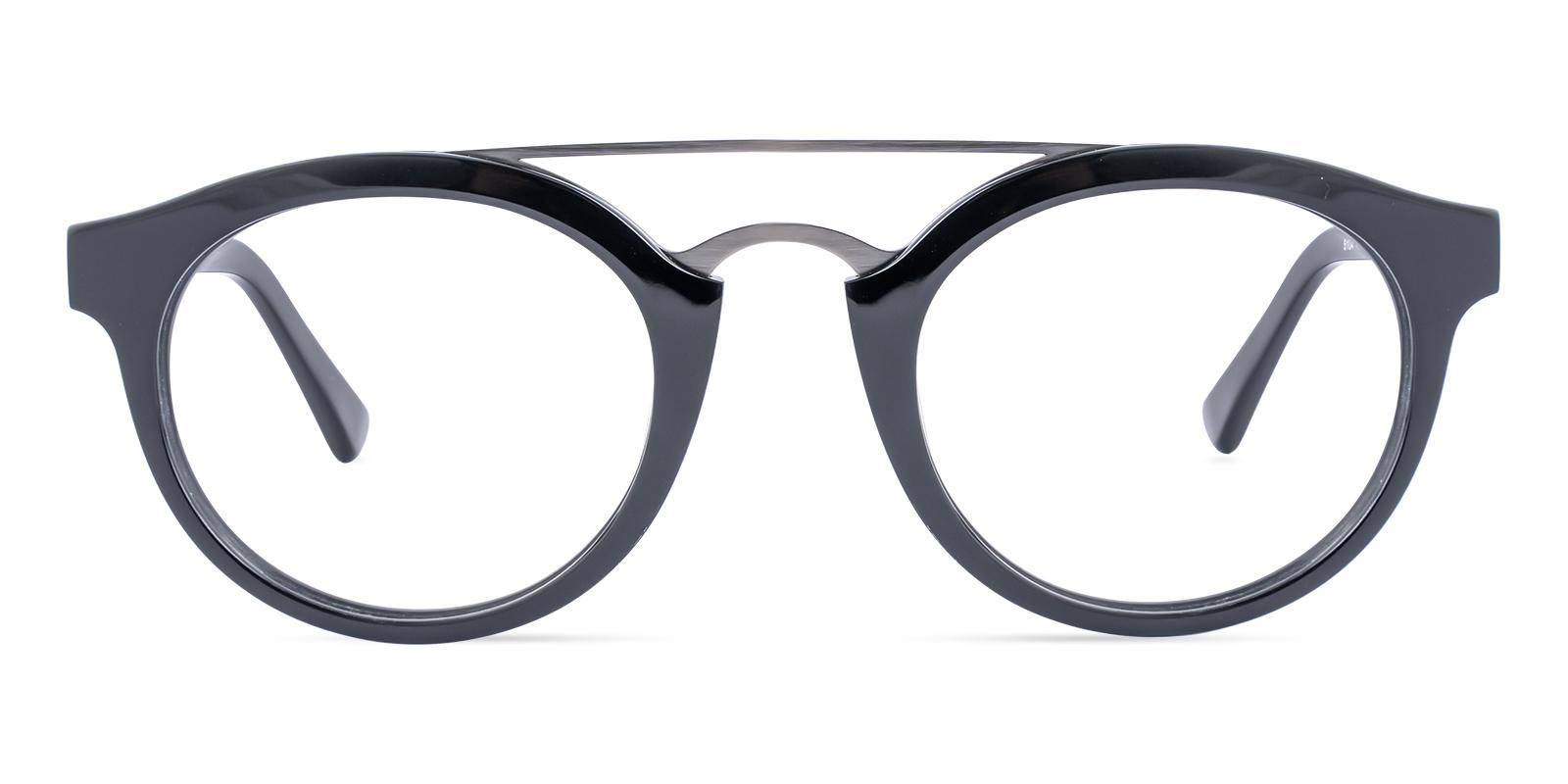 Glower Black Acetate , Metal Eyeglasses , UniversalBridgeFit Frames from ABBE Glasses