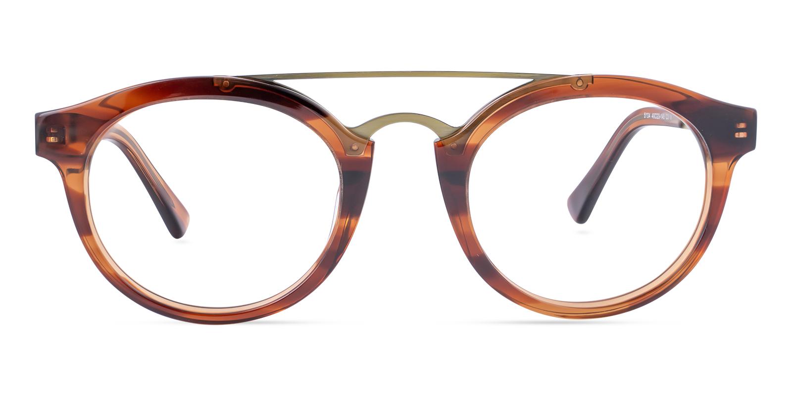 Glower Brown Acetate , Metal Eyeglasses , UniversalBridgeFit Frames from ABBE Glasses