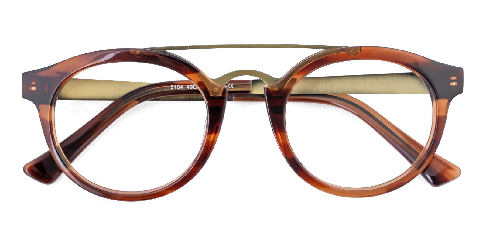 Glower Brown Acetate , Metal Eyeglasses , UniversalBridgeFit Frames from ABBE Glasses