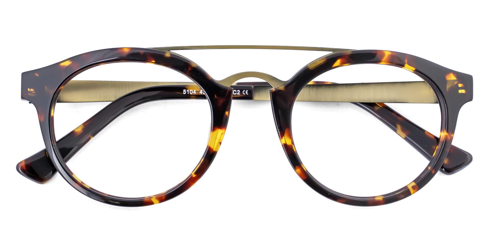 Glower Tortoise Acetate , Metal Eyeglasses , UniversalBridgeFit Frames from ABBE Glasses