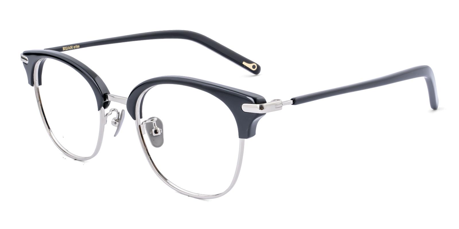 Emet Black Acetate , Metal Eyeglasses , NosePads Frames from ABBE Glasses