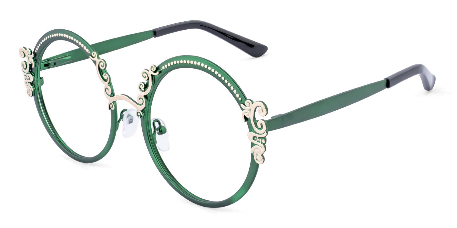 Vie Green Metal Eyeglasses , SpringHinges , NosePads Frames from ABBE Glasses