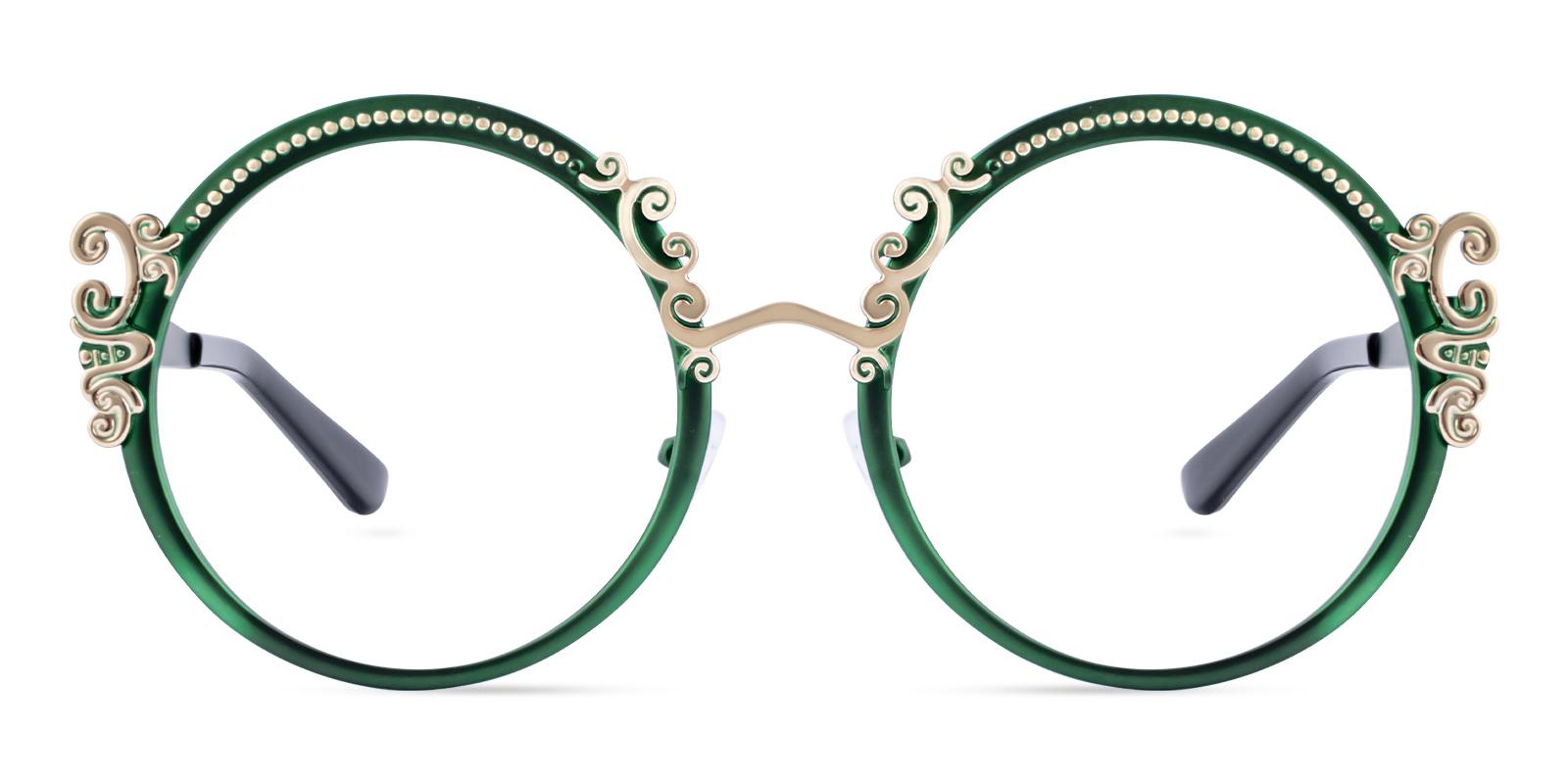 Vie Green Metal Eyeglasses , SpringHinges , NosePads Frames from ABBE Glasses