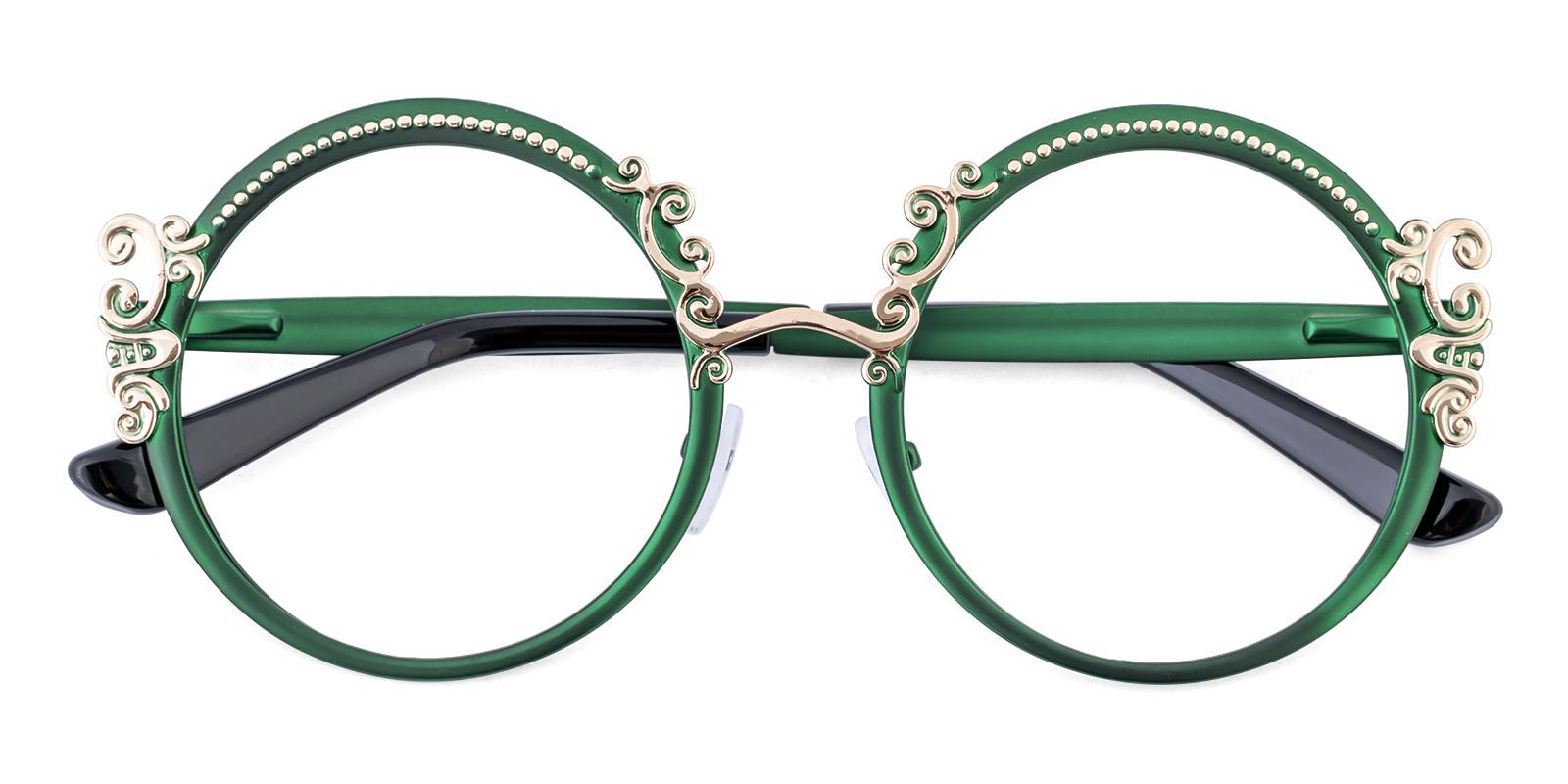 Vie Green Metal Eyeglasses , SpringHinges , NosePads Frames from ABBE Glasses