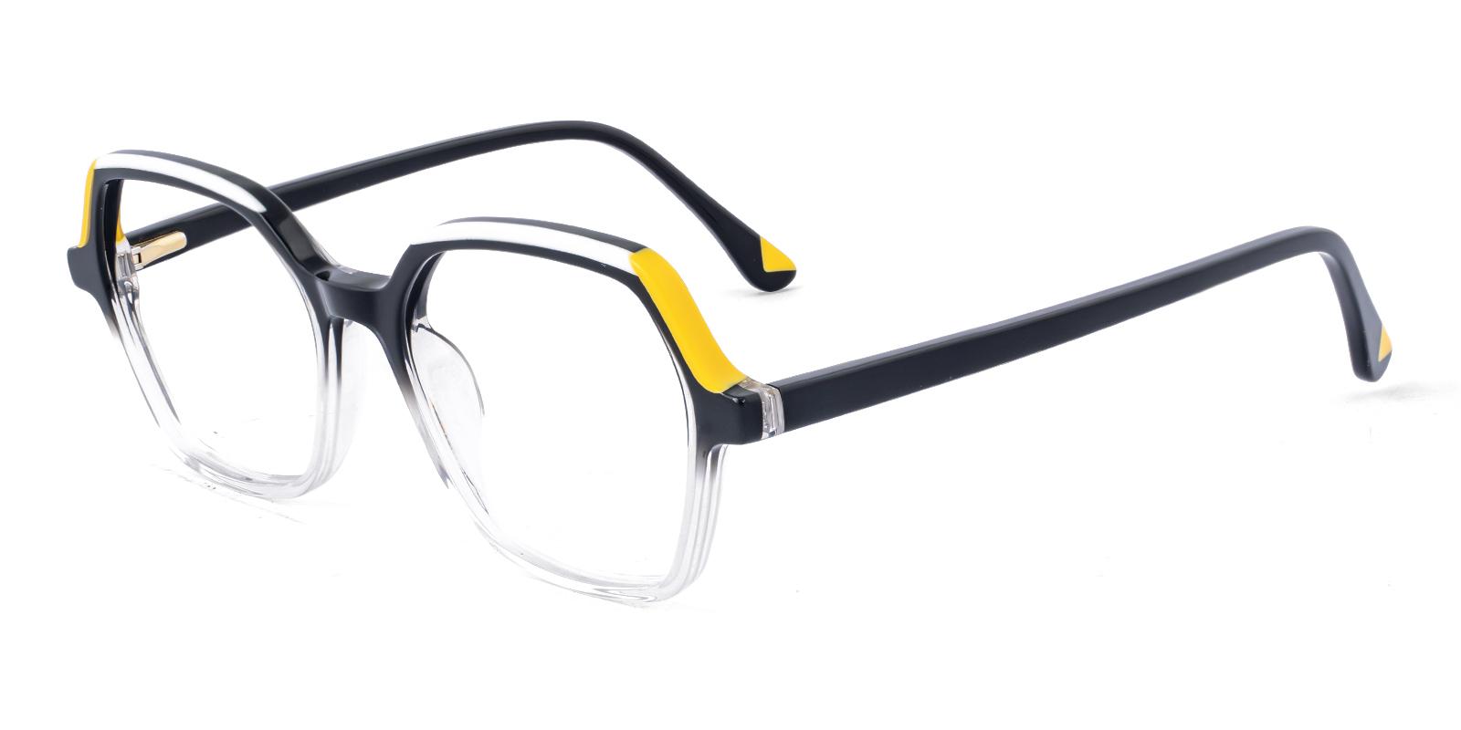 Billow Black Acetate Eyeglasses , SpringHinges , UniversalBridgeFit Frames from ABBE Glasses