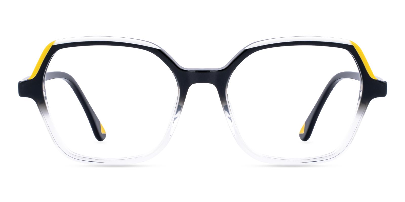 Billow Black Acetate Eyeglasses , SpringHinges , UniversalBridgeFit Frames from ABBE Glasses