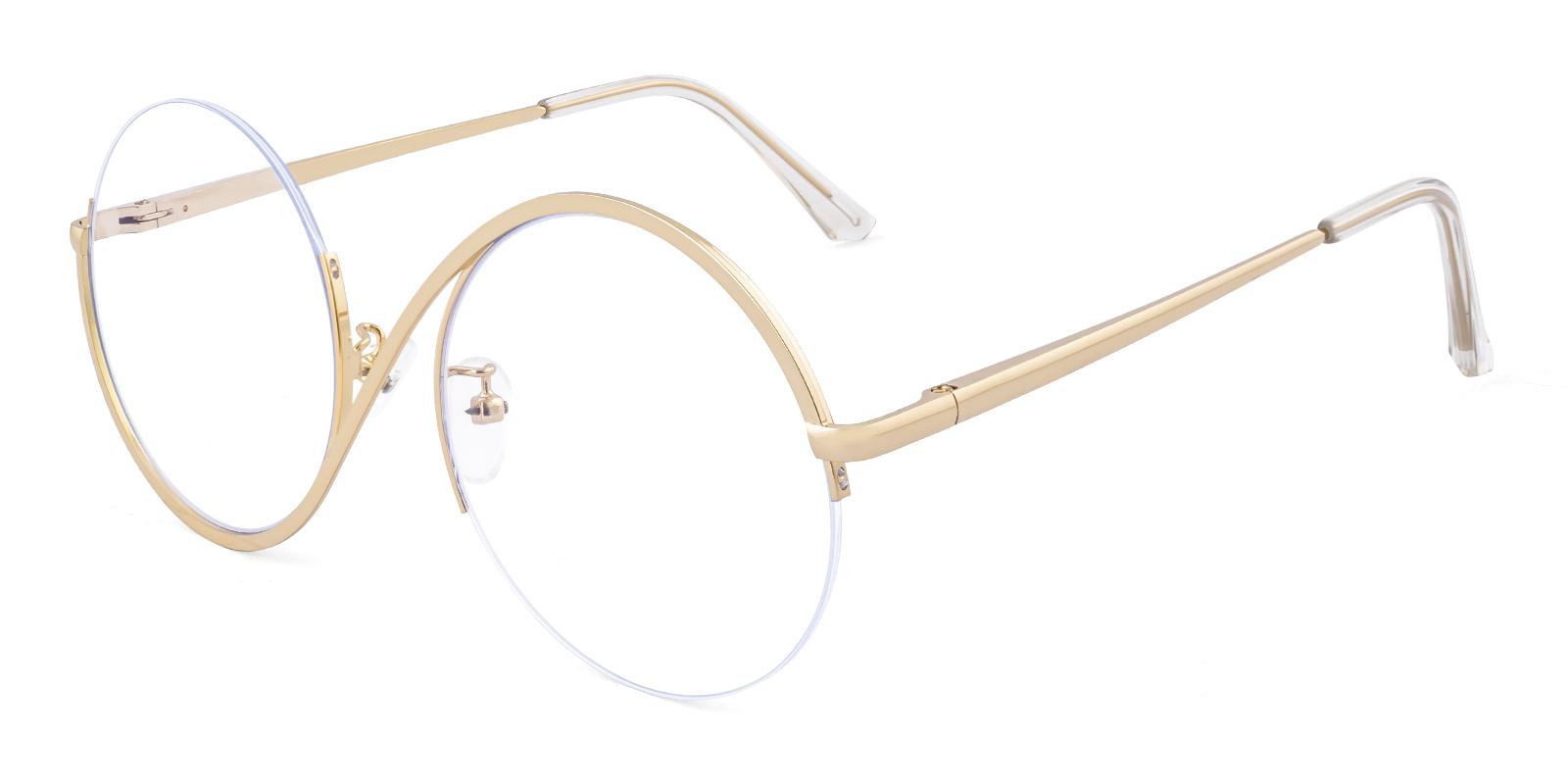 Nightshade Gold Metal Eyeglasses , SpringHinges , NosePads Frames from ABBE Glasses