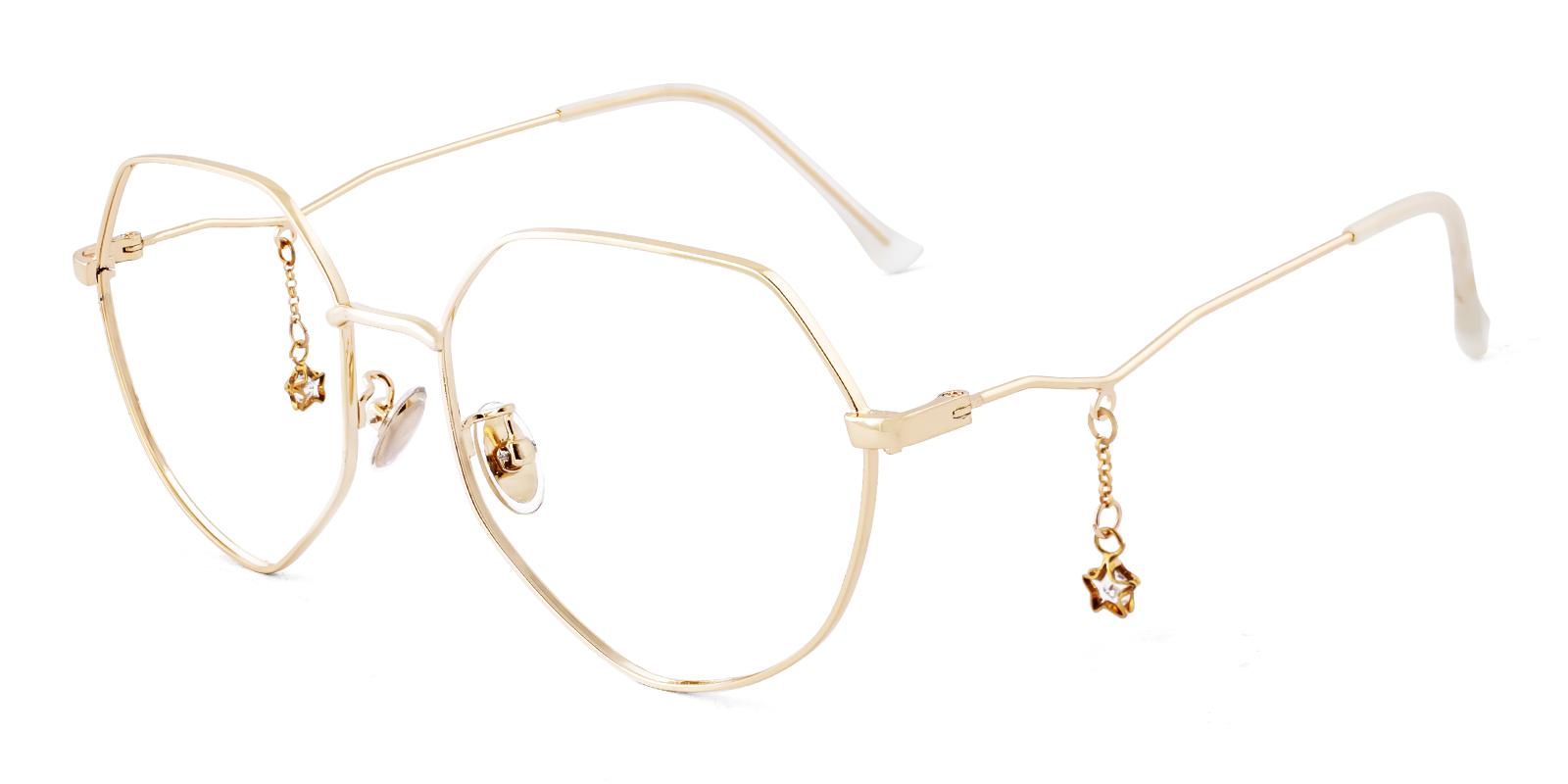 Aforetime Gold Metal Eyeglasses , Lightweight , NosePads Frames from ABBE Glasses