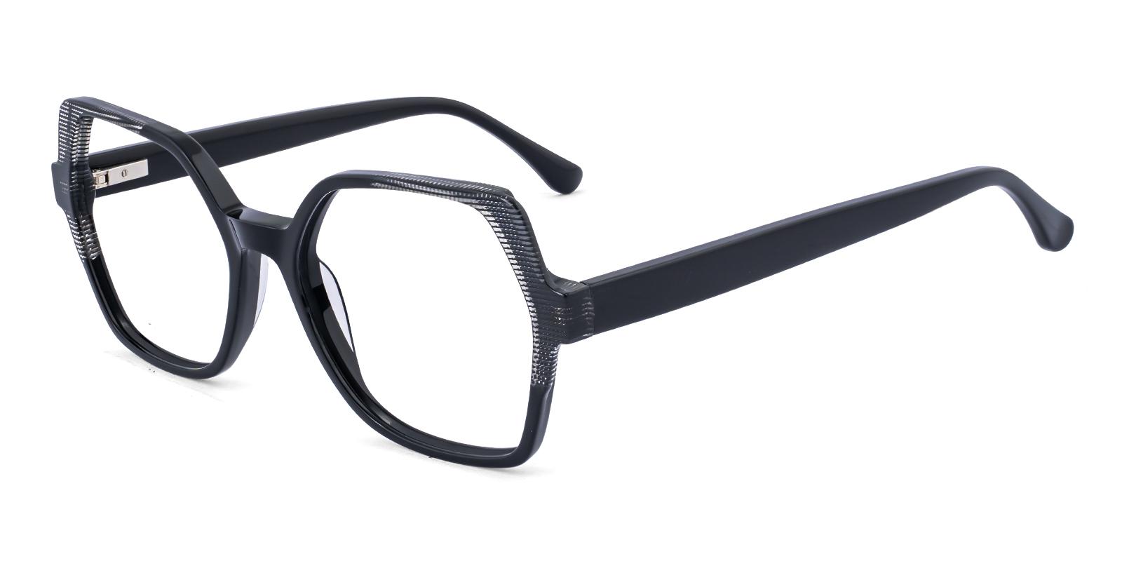 Deem Black Acetate Eyeglasses , SpringHinges , UniversalBridgeFit Frames from ABBE Glasses