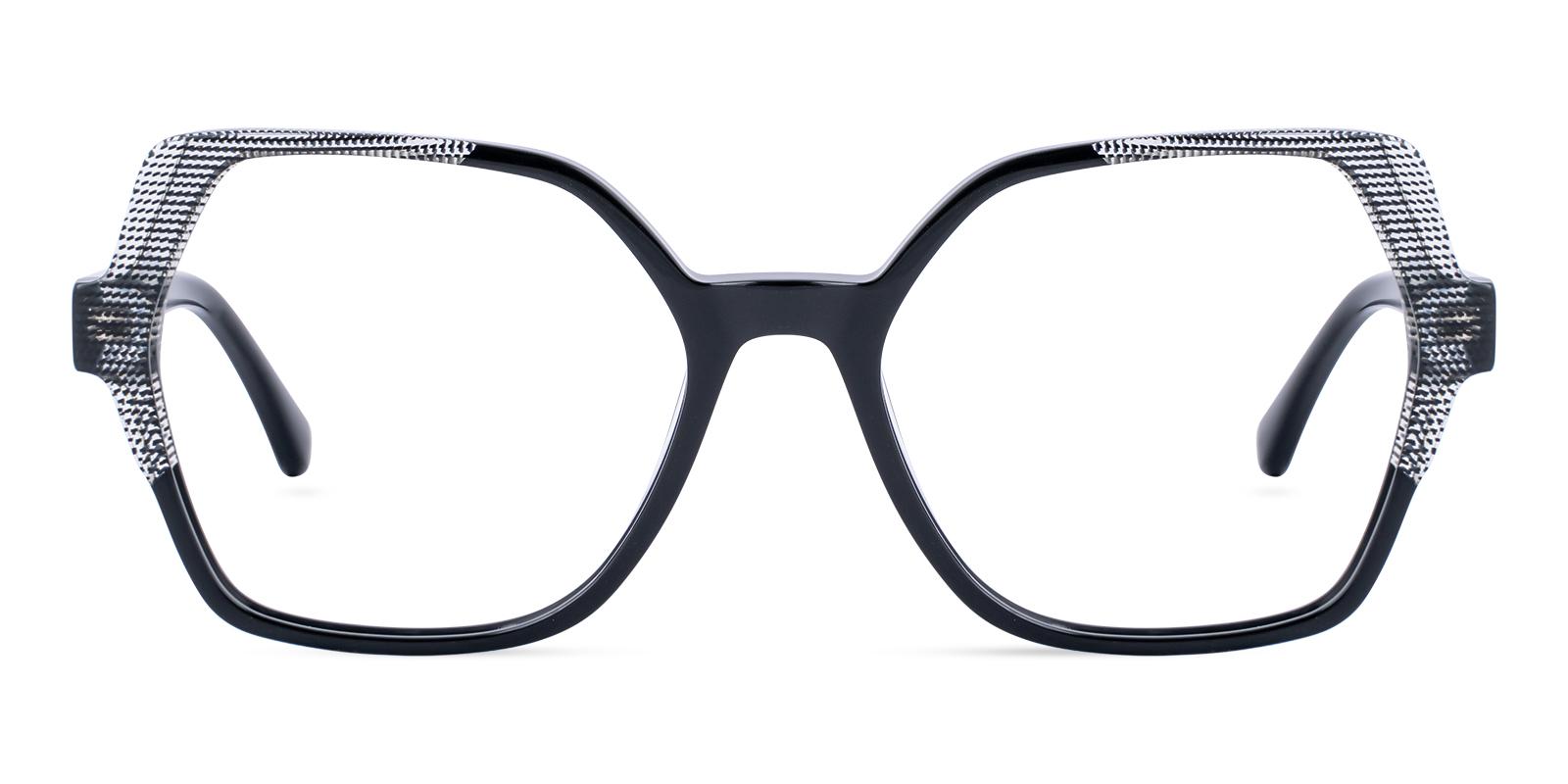 Deem Black Acetate Eyeglasses , SpringHinges , UniversalBridgeFit Frames from ABBE Glasses