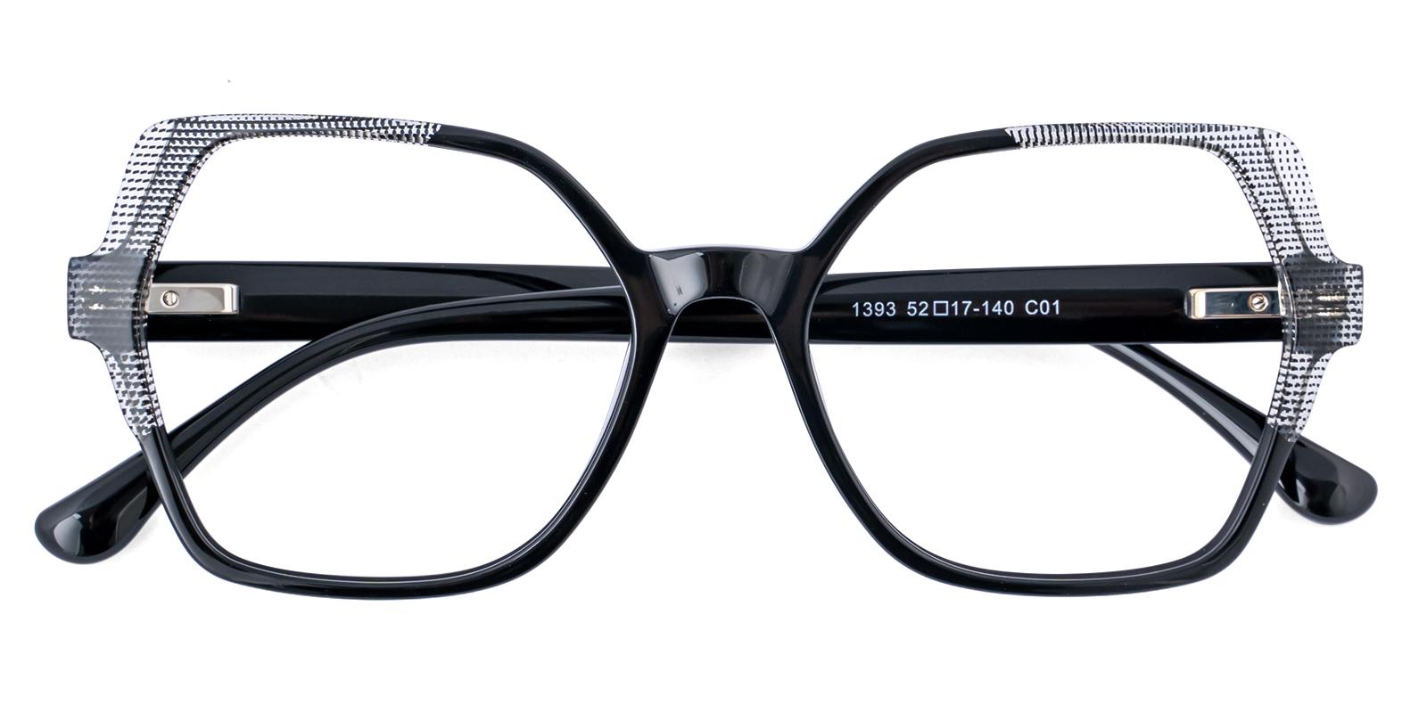 Deem Black Acetate Eyeglasses , SpringHinges , UniversalBridgeFit Frames from ABBE Glasses