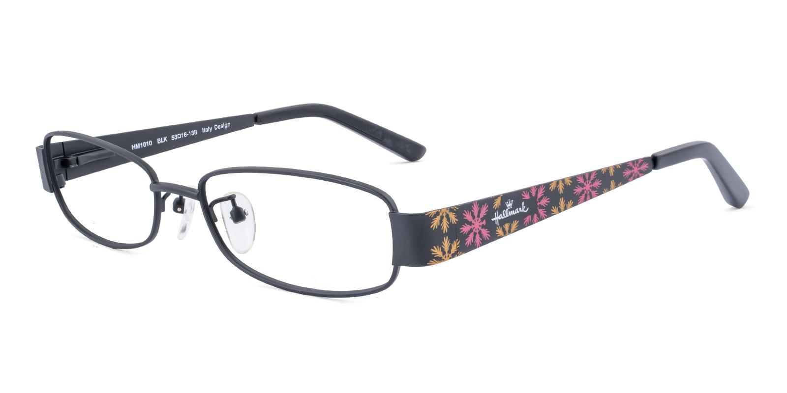 Embrasure Matte-black Metal Eyeglasses , SpringHinges , NosePads Frames from ABBE Glasses