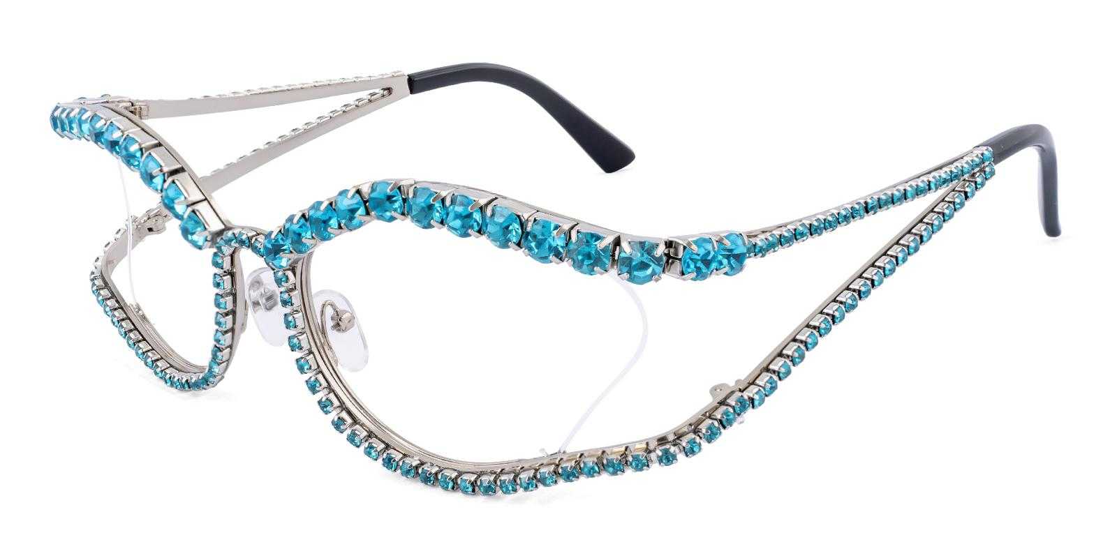 Fastness Blue Metal Eyeglasses , NosePads Frames from ABBE Glasses