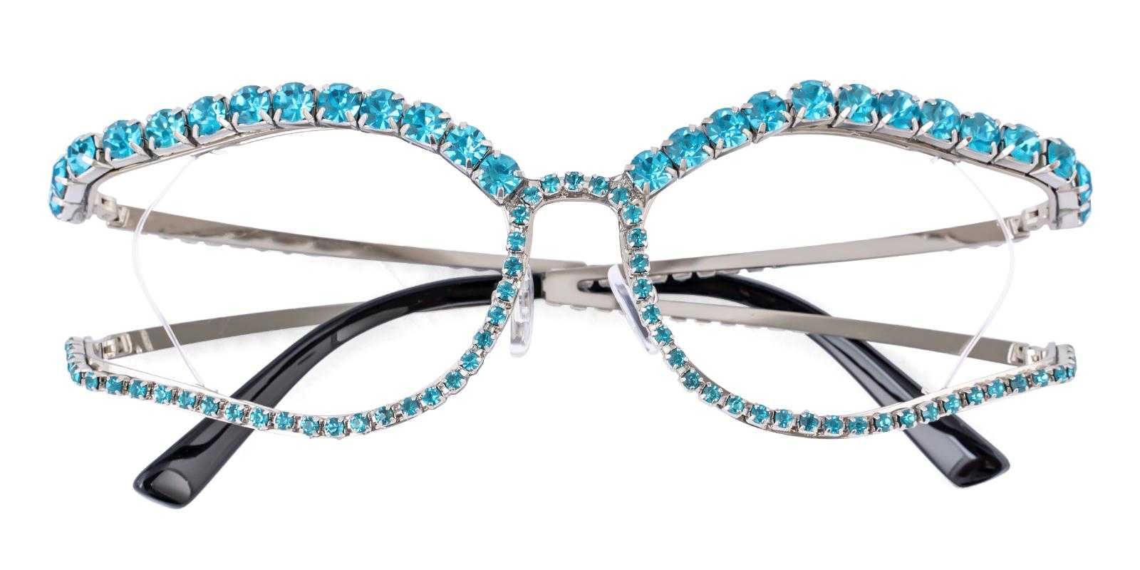 Fastness Blue Metal Eyeglasses , NosePads Frames from ABBE Glasses
