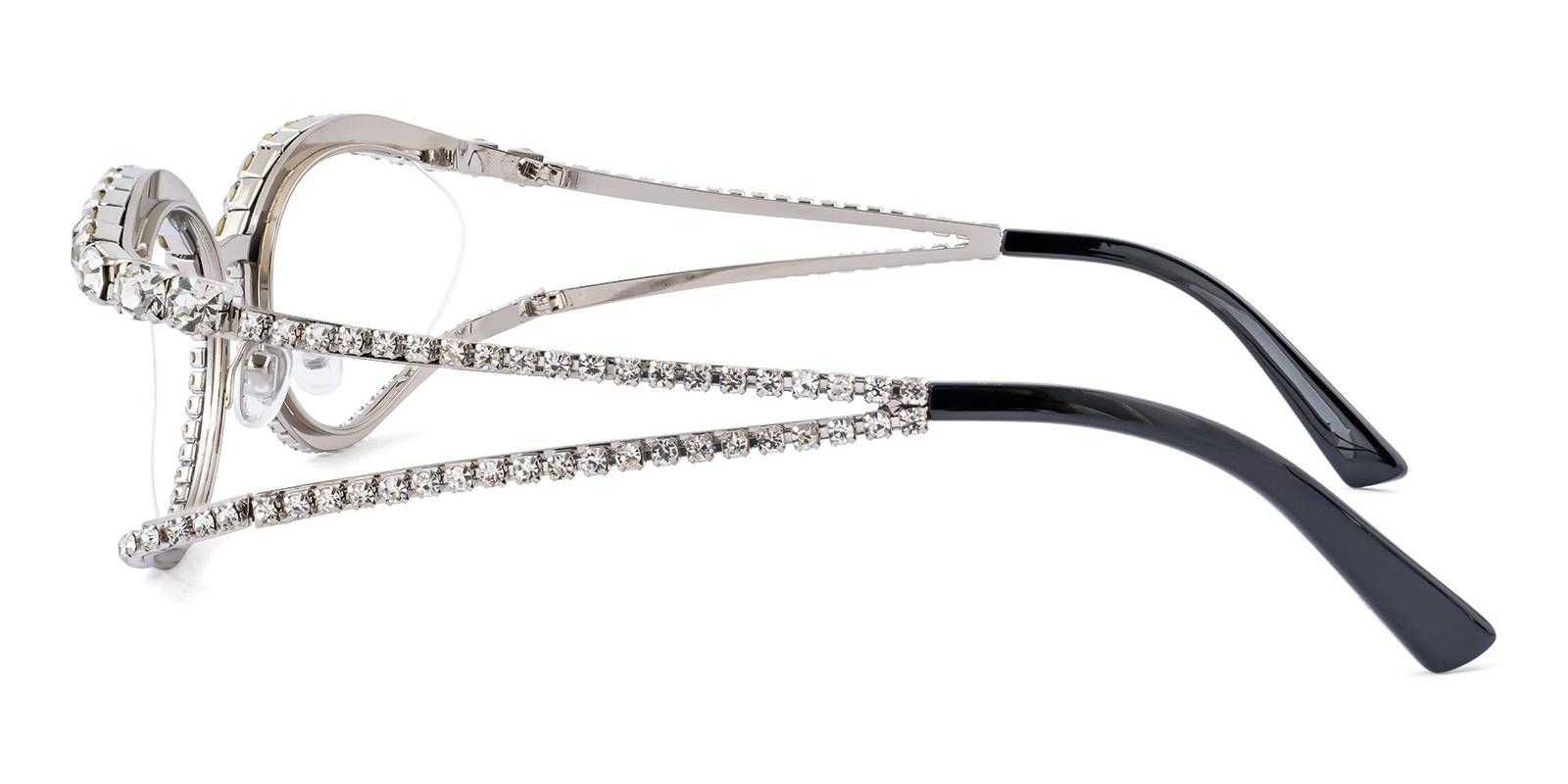 Fastness Silver Metal Eyeglasses , NosePads Frames from ABBE Glasses