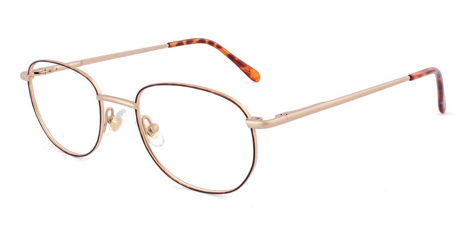 Aumbry Gold Metal Eyeglasses , SpringHinges , NosePads Frames from ABBE Glasses