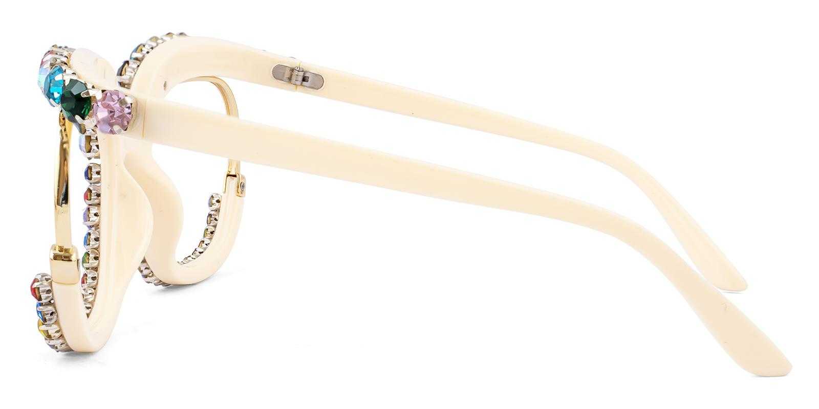 Shun White Acetate Eyeglasses , UniversalBridgeFit Frames from ABBE Glasses