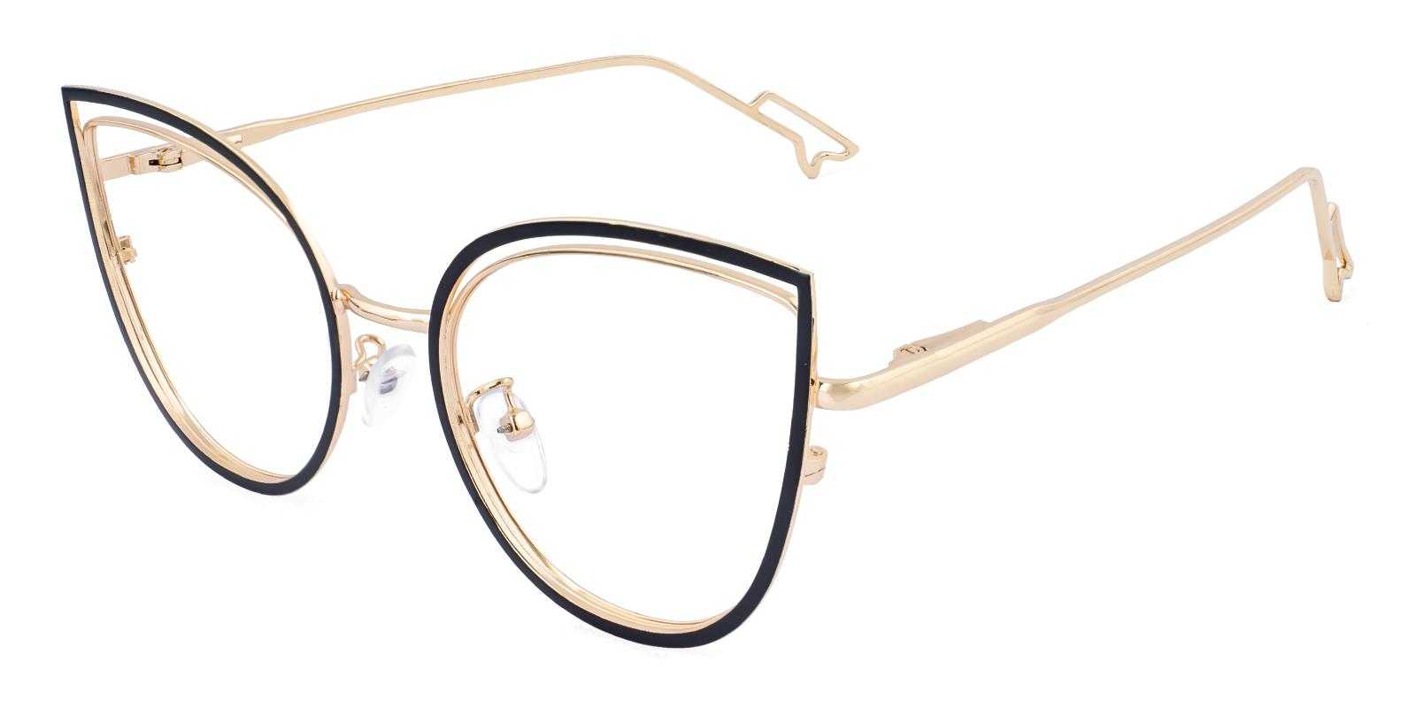 Dour Gold Metal Eyeglasses , SpringHinges , NosePads Frames from ABBE Glasses