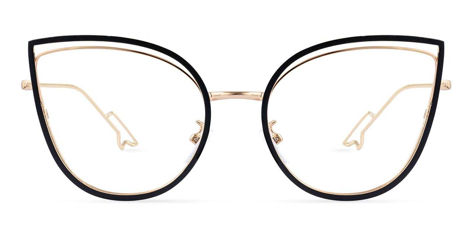 Dour Gold Metal Eyeglasses , SpringHinges , NosePads Frames from ABBE Glasses