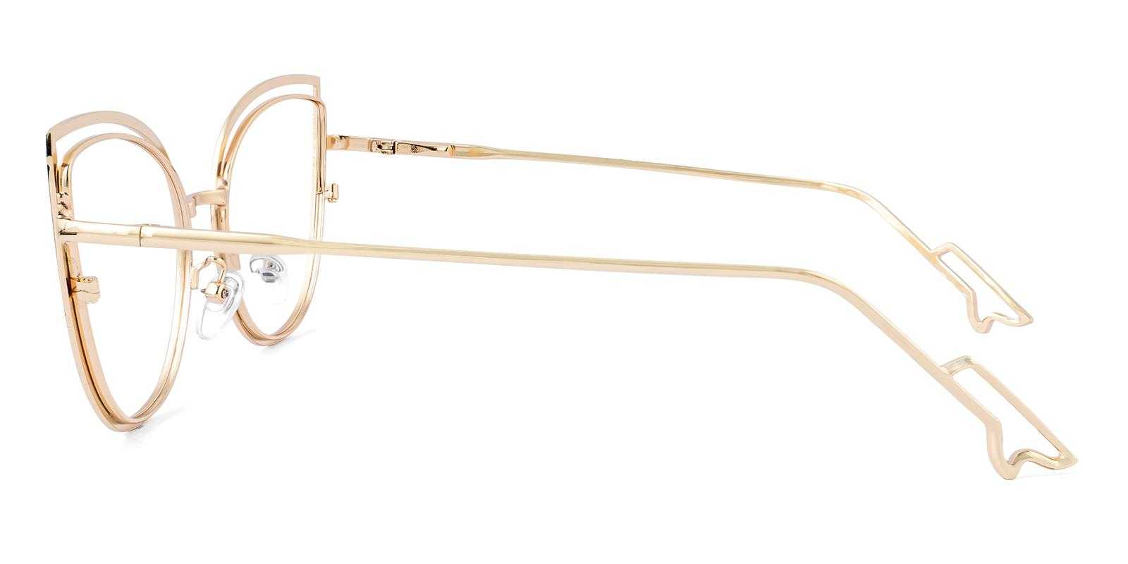 Dour Gold Metal Eyeglasses , SpringHinges , NosePads Frames from ABBE Glasses