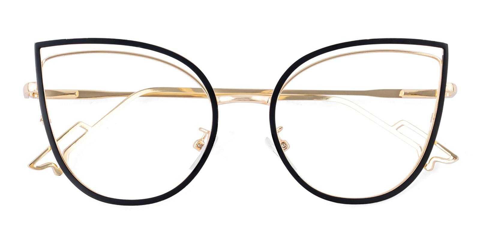 Dour Gold Metal Eyeglasses , SpringHinges , NosePads Frames from ABBE Glasses