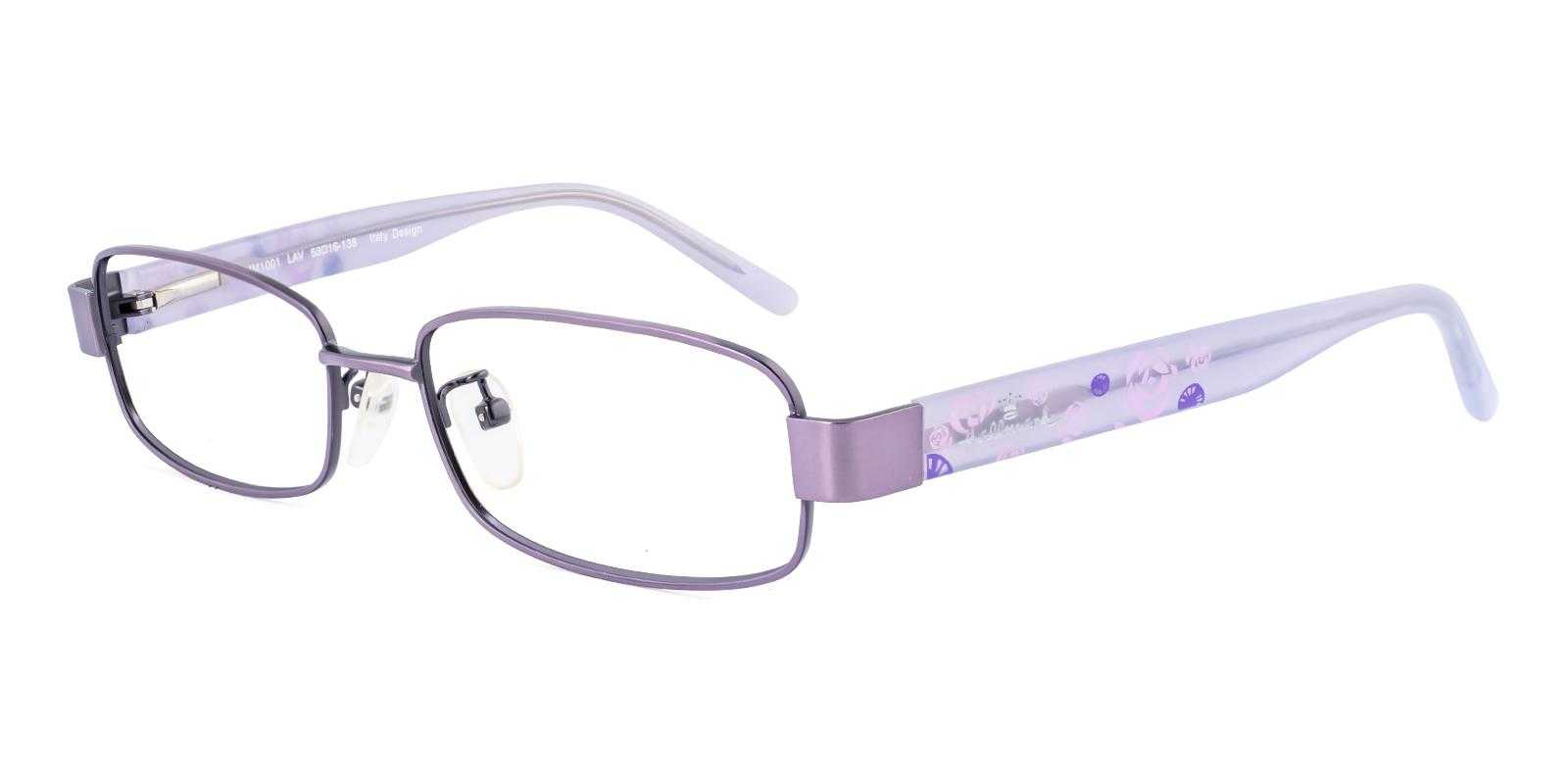 Astony Purple Metal Eyeglasses , SpringHinges , NosePads Frames from ABBE Glasses