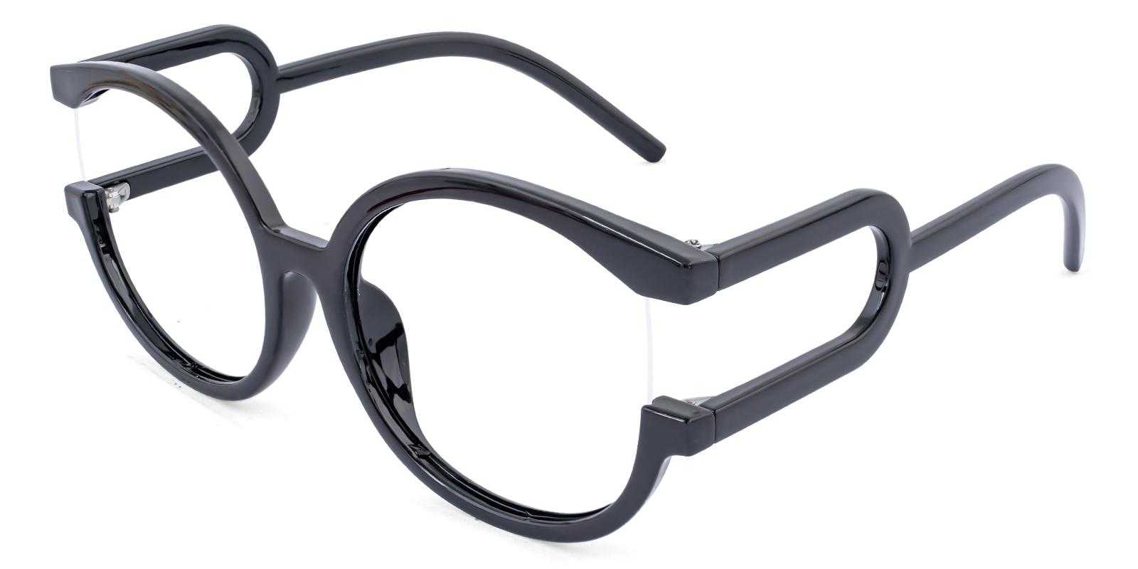 Descry Black Plastic Eyeglasses , UniversalBridgeFit Frames from ABBE Glasses