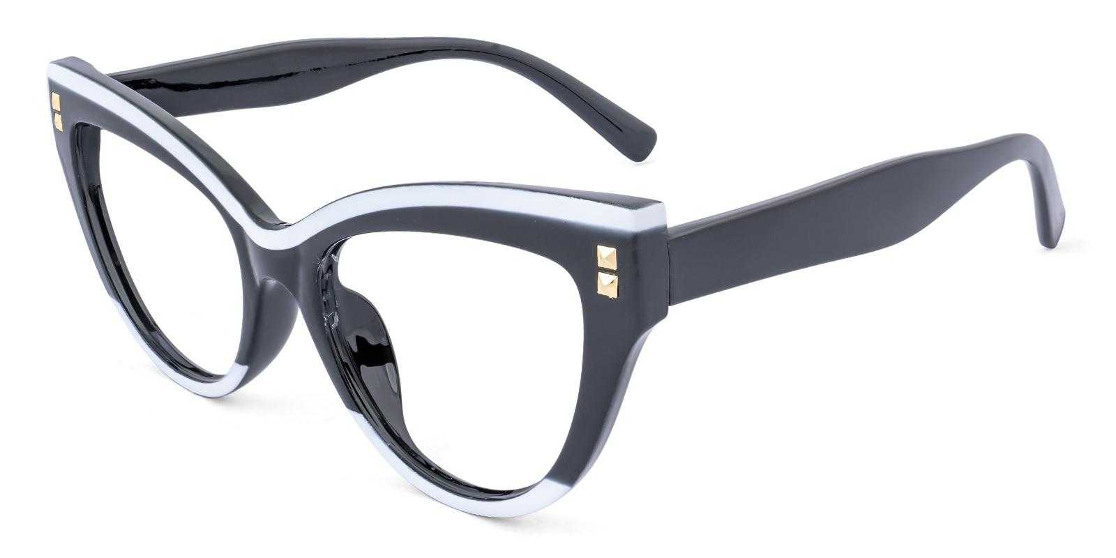 Stricken Black Plastic Eyeglasses , UniversalBridgeFit Frames from ABBE Glasses