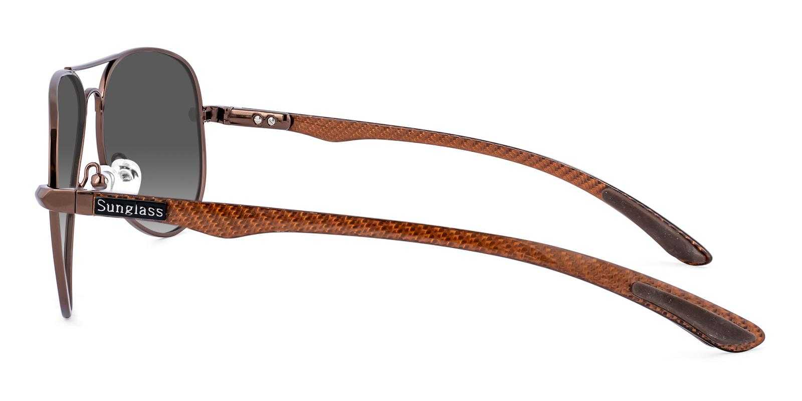 Belie Brown Metal Sunglasses , NosePads Frames from ABBE Glasses