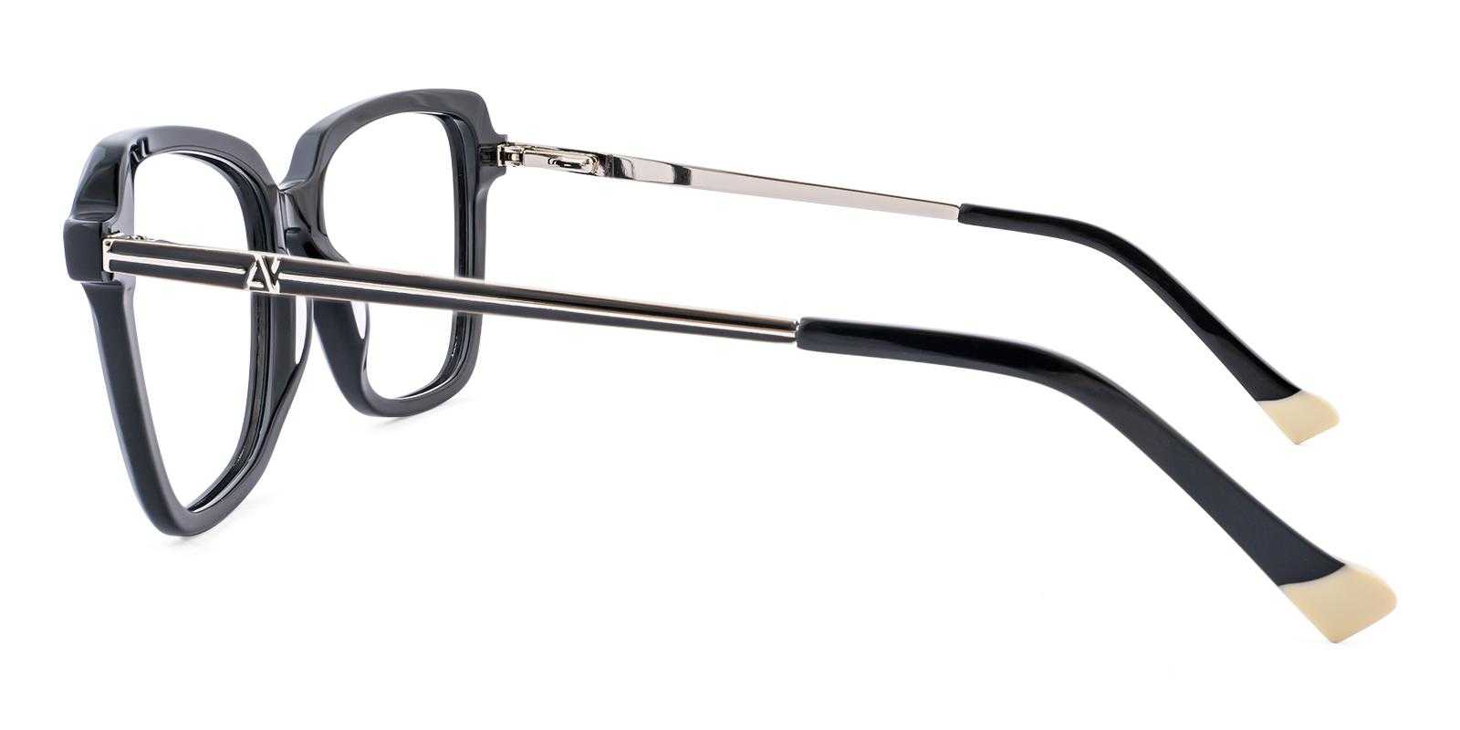 Gallop Black Acetate , Metal Eyeglasses , SpringHinges , UniversalBridgeFit Frames from ABBE Glasses