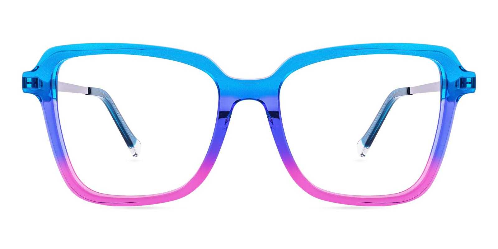 Gallop Blue Acetate , Metal Eyeglasses , SpringHinges , UniversalBridgeFit Frames from ABBE Glasses