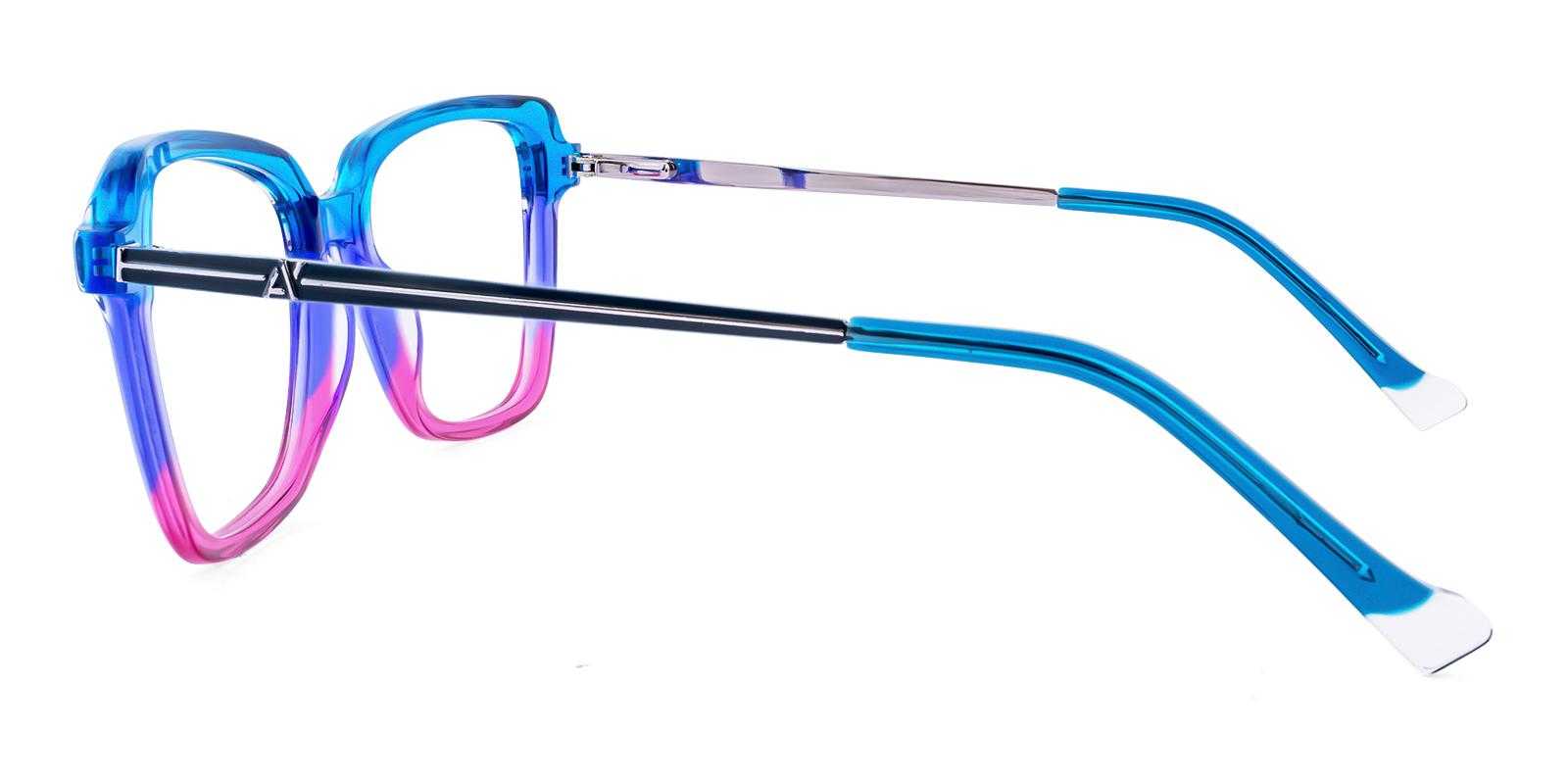 Gallop Blue Acetate , Metal Eyeglasses , SpringHinges , UniversalBridgeFit Frames from ABBE Glasses