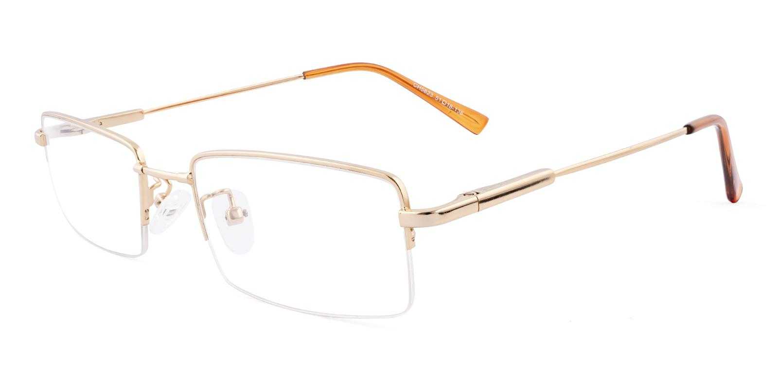 Attitude Gold Metal Eyeglasses , SpringHinges , NosePads Frames from ABBE Glasses