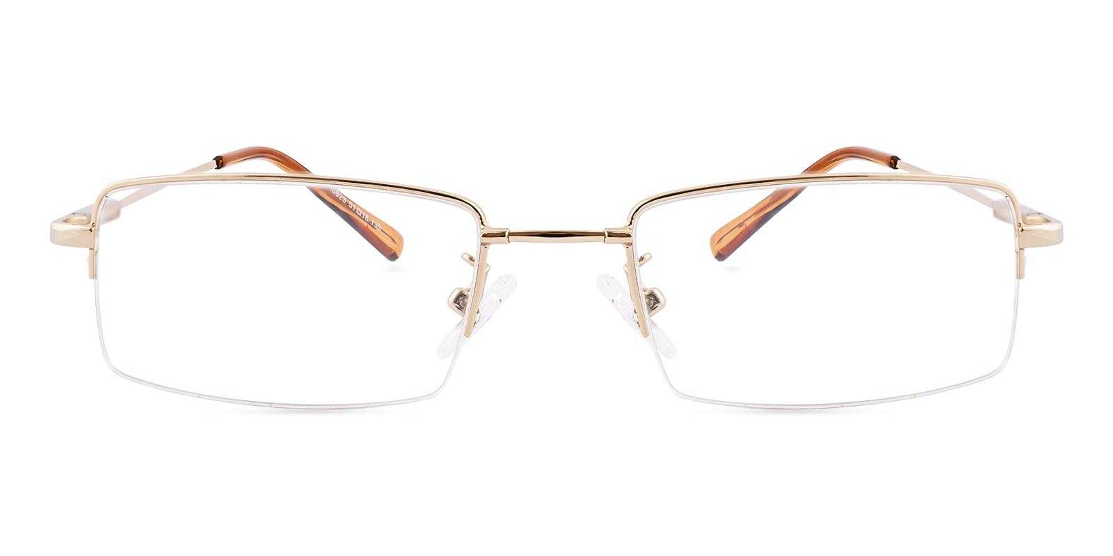 Attitude Gold Metal Eyeglasses , SpringHinges , NosePads Frames from ABBE Glasses