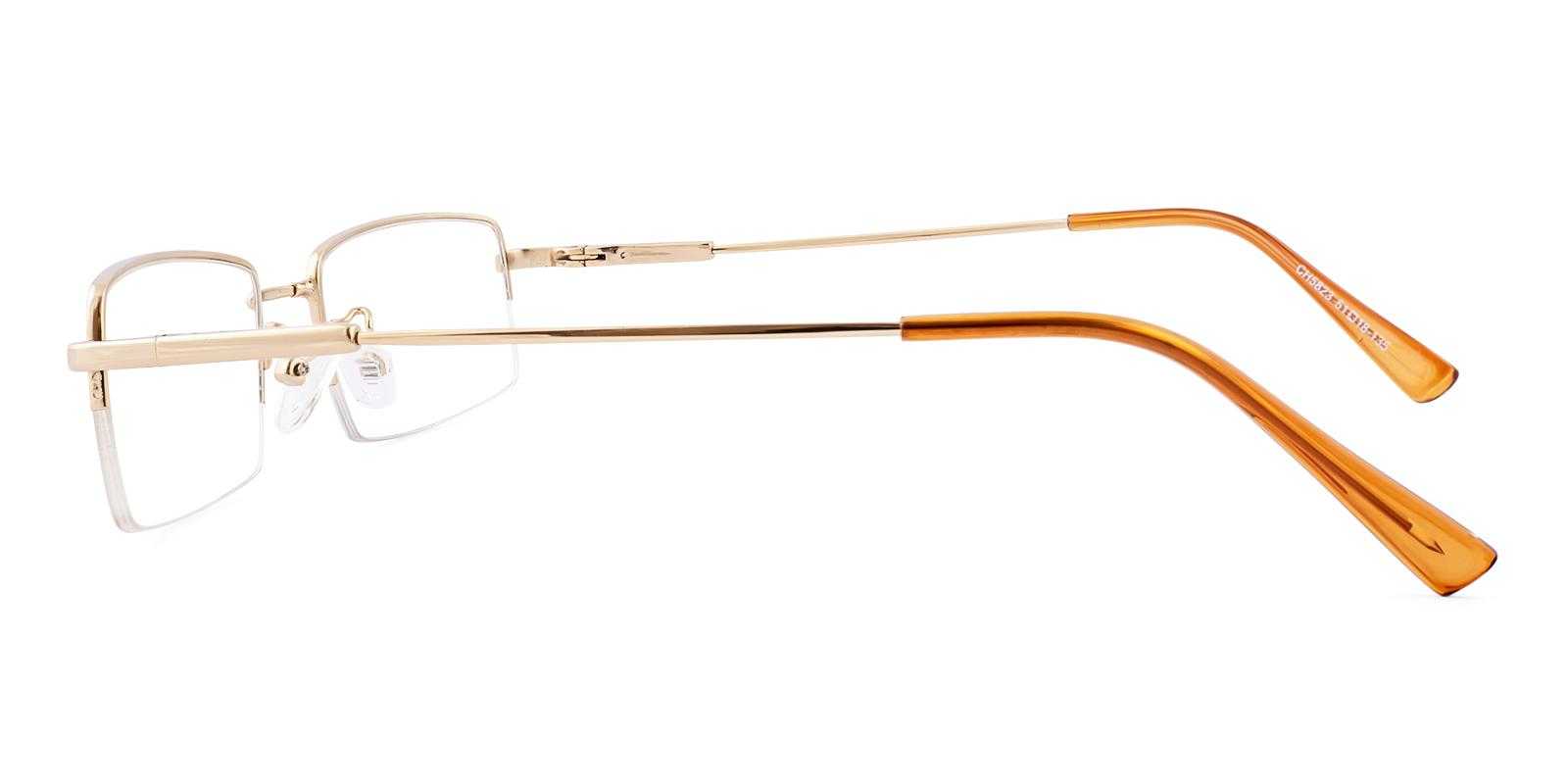 Attitude Gold Metal Eyeglasses , SpringHinges , NosePads Frames from ABBE Glasses