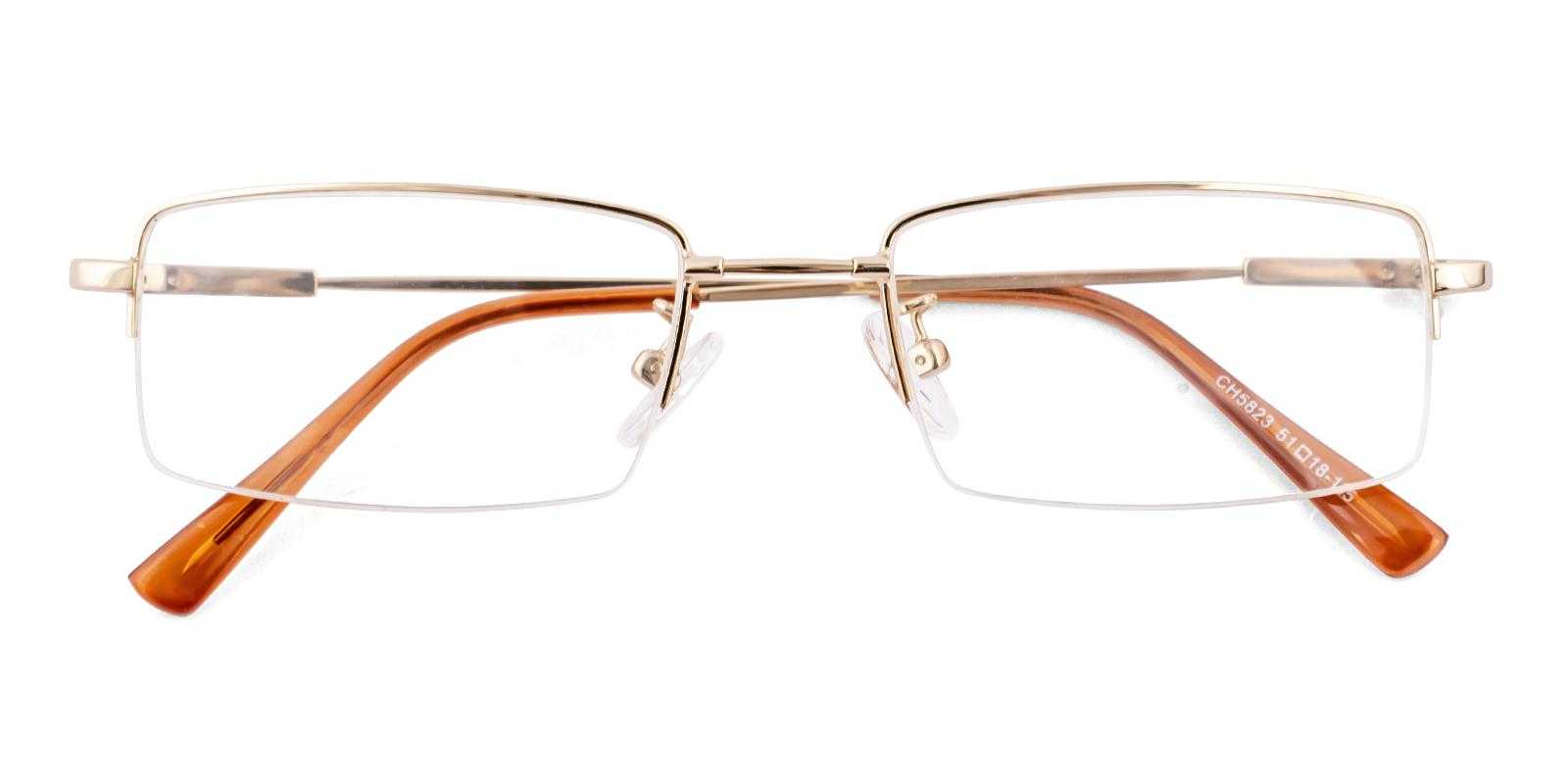 Attitude Gold Metal Eyeglasses , SpringHinges , NosePads Frames from ABBE Glasses
