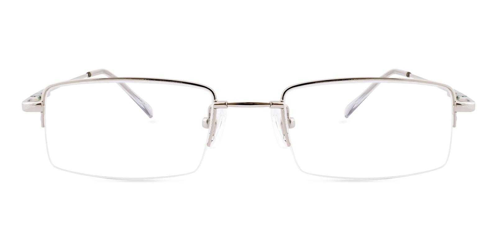 Attitude Silver Metal Eyeglasses , SpringHinges , NosePads Frames from ABBE Glasses
