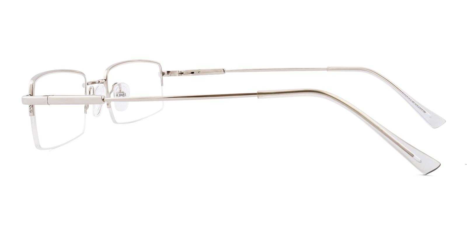 Attitude Silver Metal Eyeglasses , SpringHinges , NosePads Frames from ABBE Glasses